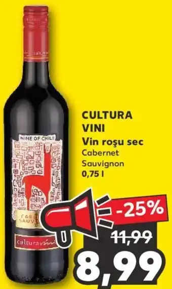 Kaufland Cultura vini vin roșu sec cabernet sauvignon 0.75l Ofertă