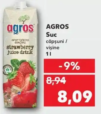 Kaufland Agros suc căpșuni / vișine 1l Ofertă