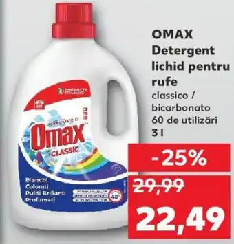 Kaufland Omax detergent lichid pentru rufe classico / bicarbonato 60 de utilizări 3l Ofertă