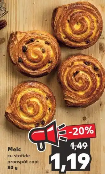Kaufland Melc cu stafide proaspăt copt 80g Ofertă