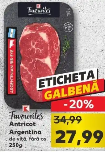 Kaufland Kaufland favourites antricot argentina de vită fără os 250g Ofertă