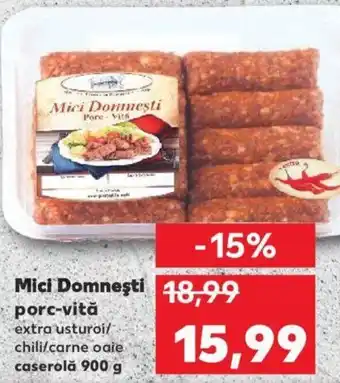 Kaufland Mici domnești porc-vită extra usturoi / chili / carne oaie caserolă 900g Ofertă
