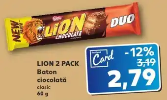 Kaufland Nestle lion 2 pack baton ciocolată clasic 60g Ofertă