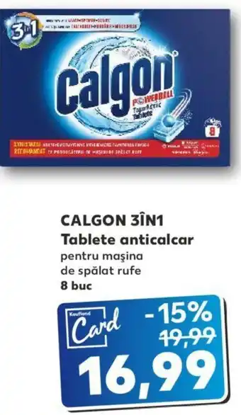 Kaufland Calgon 3în1 tablete anticalcar pentru mașina de spălat rufe 8 buc Ofertă
