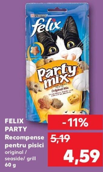 Kaufland Felix party recompense pentru pisici original / seaside / grill 60g Ofertă