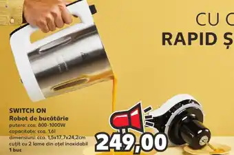 Switch on robot 800-1000w 1.6l 1.5 x 17.7 x 24.2 cm cuțit cu 2 lame din oțel inoxidabil 1 buc