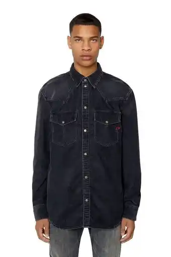 Western shirt in stretch corduroy