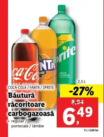 Coca-cola / fanta / sprite băutură răcoritoare carbogazoasă 2.5l