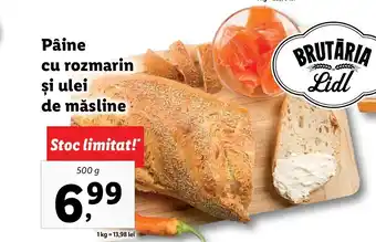 Lidl Lidl brutăria pâine cu rozmarin și ulei de măsline 500g Ofertă