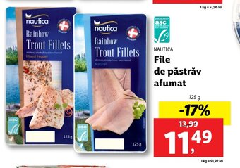 Lidl Nautica file de păstrăv afumat 125g Ofertă