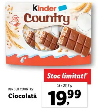 Lidl Kinder country ciocolată 15 x 23.5 Ofertă