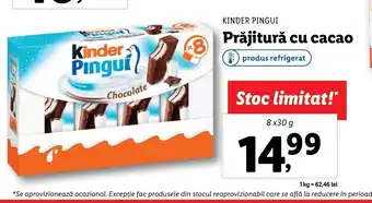 Lidl Kinder pingui prăjitură cu cacao 8 x 30 g Ofertă