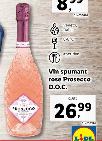 Lidl Vin spumant rose prosecco d.o.c. 0.75l Ofertă