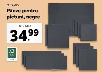 Lidl Crelando pânze pentru pictură negre Ofertă