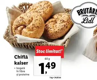 Lidl Lidl brutăria chiflă kaiser 60g Ofertă