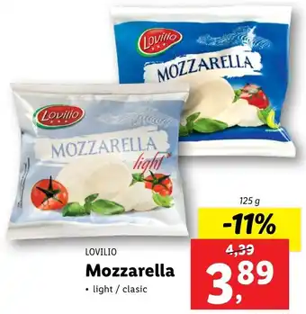 Lidl Lovilio mozzarella 125g Ofertă