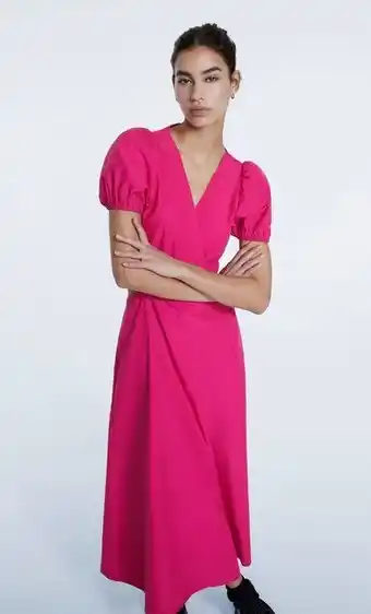 Stradivarius Rochie midi decupată din poplin Ofertă