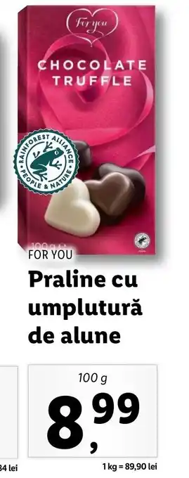 Lidl For you praline cu umplutură 100g Ofertă