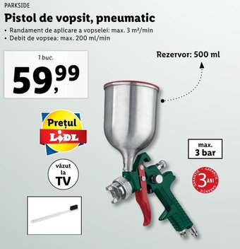 Lidl Parkside pistol de vopsit pneumatic 3 bar 1 buc Ofertă