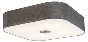 Favi Lampă de tavan pătrat gri 50 cm - tambur de lux iută Ofertă