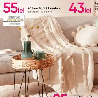 Pepco Pătură 100% bumbac Ofertă