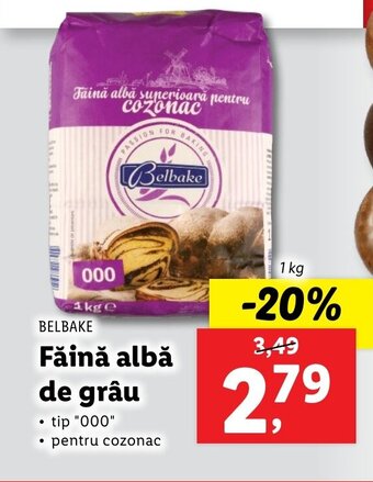 Lidl Belbake făină albă de grâu 1kg Ofertă