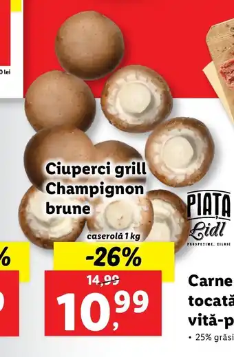 Lidl Lidl piața ciuperci grill champignon brune 1 kg Ofertă