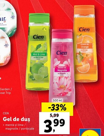 Lidl Cien gel de duș 500ml Ofertă
