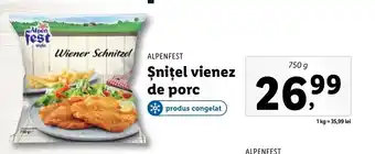 Lidl Alpenfest șnițel vienez de porc 750g Ofertă