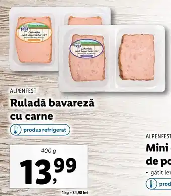 Lidl Alpenfest ruladă bavareză cu carne 400g Ofertă