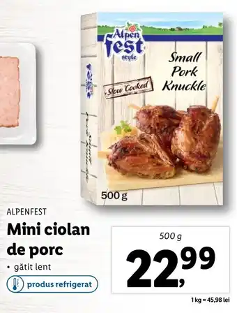 Lidl Alpenfest mini ciolan de porc 500g Ofertă