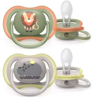 Altex Suzeta philips avent ultra air scf085/17, 6 luni+, 2 buc, verde inchis-gri Ofertă