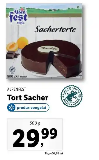 Lidl Alpenfest tort sacher 500g Ofertă