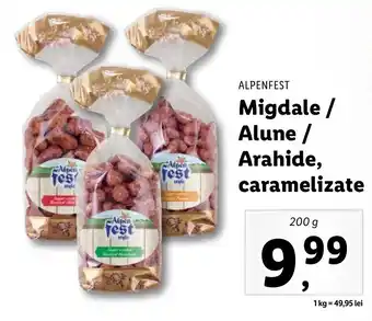 Lidl Alpenfest migdale / alune / arahide caramelizate 200g Ofertă