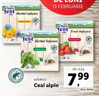 Lidl Alpenfest ceai alpin 20 x 2.2g Ofertă