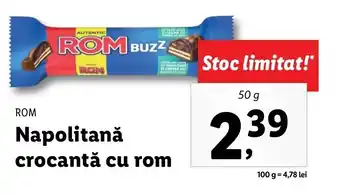 Lidl Rom napolitană crocantă crocantă cu rom 50g Ofertă