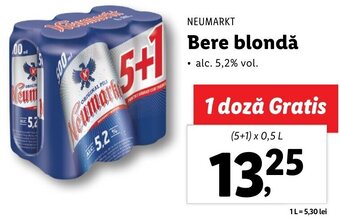 Lidl Neumarkt bere blondă 5+1 x 0.5l Ofertă