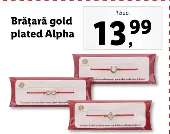Lidl Brățară gold plated alpha 1 buc Ofertă
