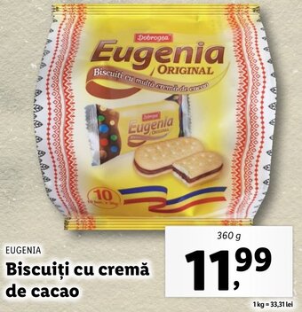 Lidl Eugenia biscuiți cu cremă de cacao 360g Ofertă