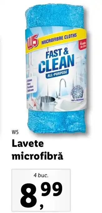 Lidl W5 lavete microfibră 4 buc Ofertă
