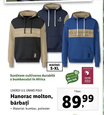 Lidl Livergy u.s. grand polo hanorac molton bărbați 1 buc Ofertă