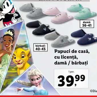 Lidl Papuci de casă cu licență damă / bărbați 1 per Ofertă