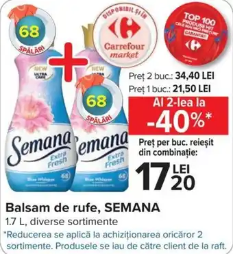 Carrefour Market Semana balsam de rufe 1.7l Ofertă