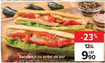 Carrefour Market Sandwich cu șnițel de pui 250g Ofertă