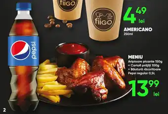 PROFI Meniu Aripioare picante 150 g + Cartofi + Băutură Ofertă
