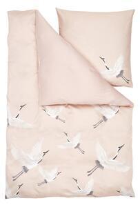 Favi Lenjerie de pat din bumbac satinat westwing collection, 155 x 220 cm, roz Ofertă