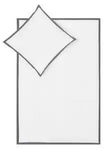 Favi Lenjerie de pat din bumbac percale westwing collection joanna, 135 x 200 cm, alb-gri Ofertă