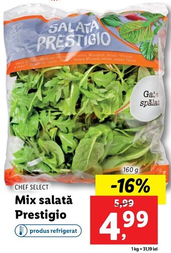 Lidl Chef Select Mix salată Prestigio 160g Ofertă