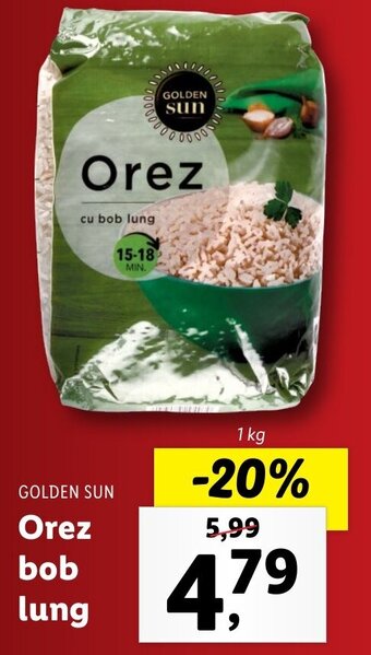 Lidl Golden Sun Orez bob lung 1kg Ofertă