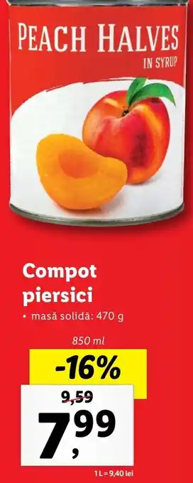 Lidl Compot piersici 850ml Ofertă